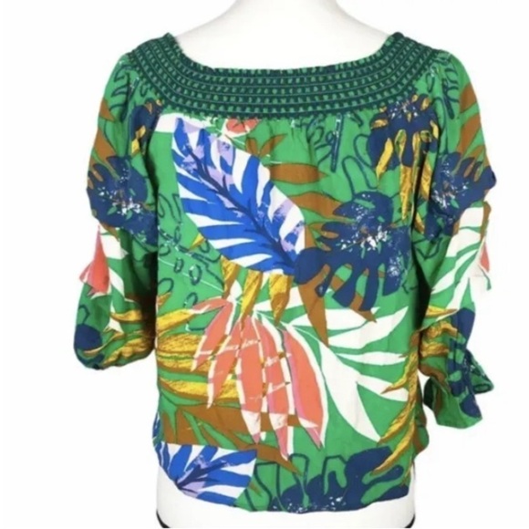 Jealous Tomato Tropical Off Shoulder Blouse Size Small Anthropologie - Picture 3 of 4